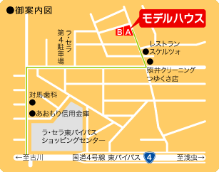 ヤマフクホーム・八重田モデルハウスＡ地図