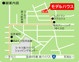 ヤマフクホーム・八重田モデルハウスB地図